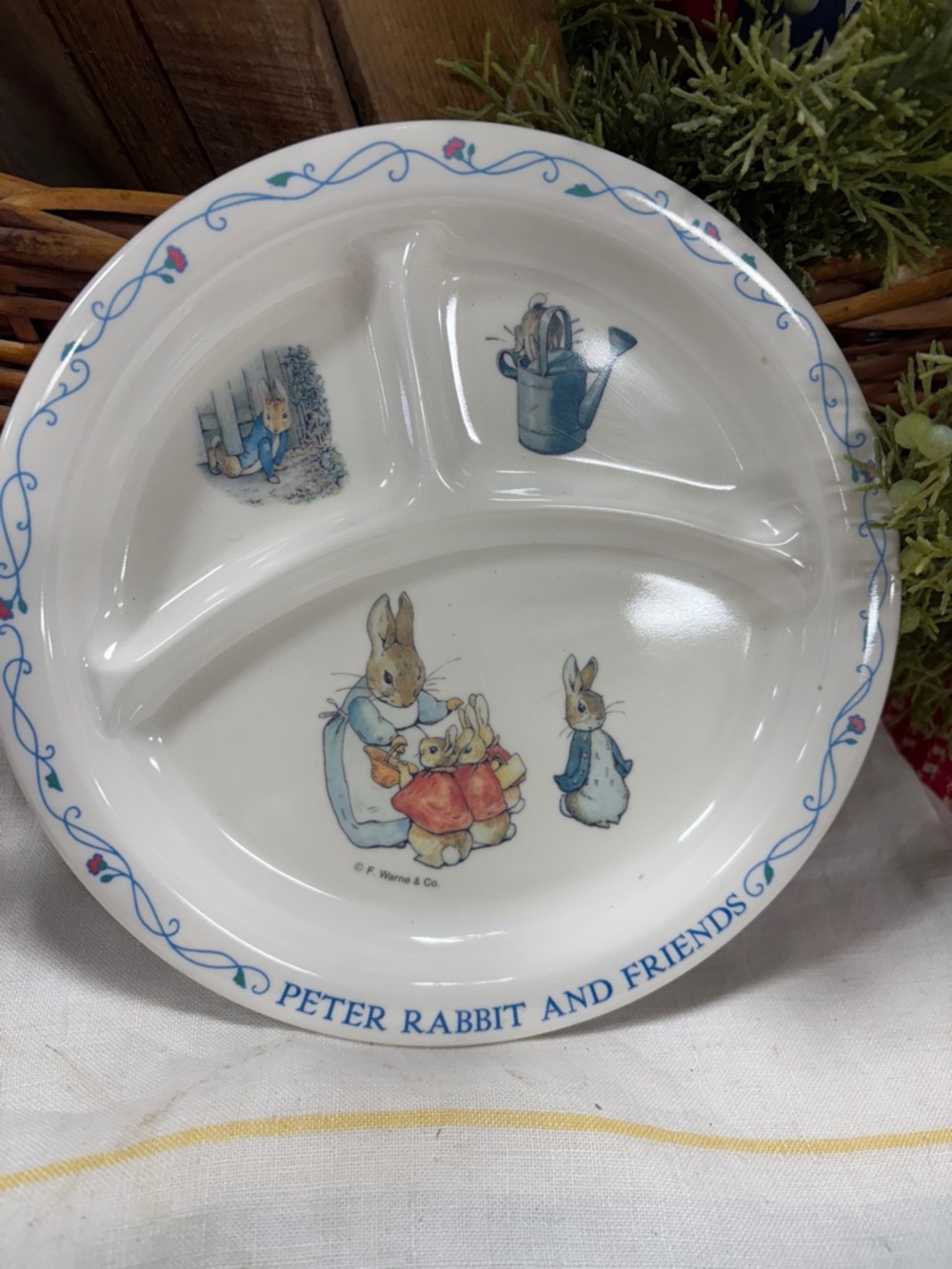 Peter Rabbit Divided Plate - Vintage Beatrix Potter - Melamine Kids Plate